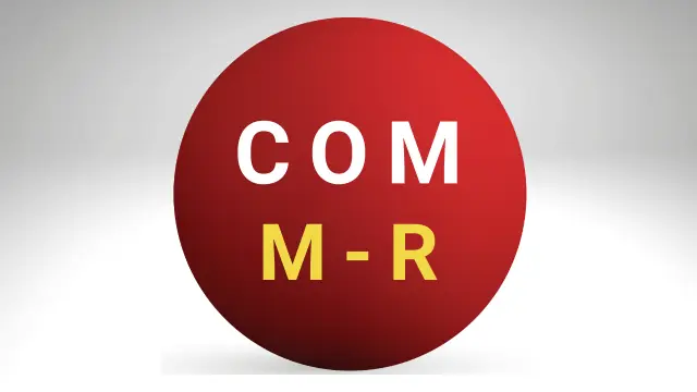 Dot com button for domain names starting M-R